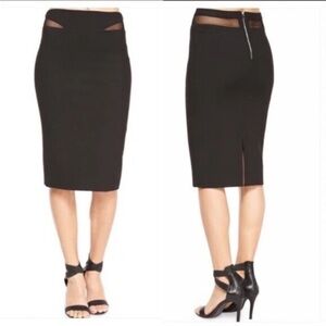 NEW! NWT ELIZABETH and JAMES Otto Pencil Skirt Black Size 0